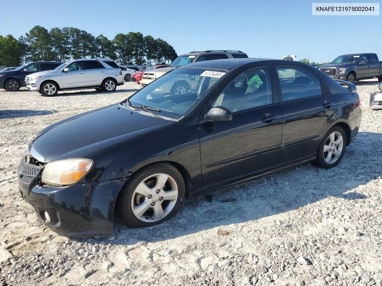2007 Kia Spectra Ex VIN: KNAFE121975002041 Lot: 61724395