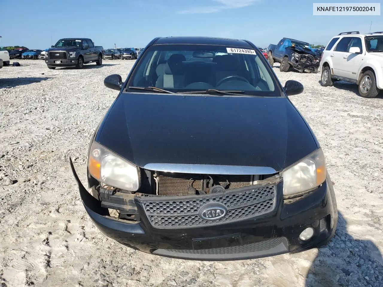 2007 Kia Spectra Ex VIN: KNAFE121975002041 Lot: 61724395