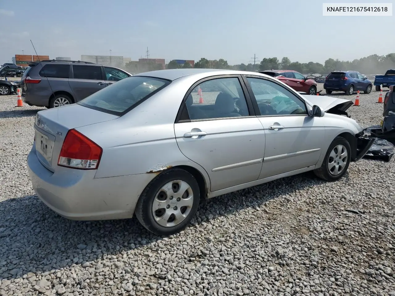 2007 Kia Spectra Ex VIN: KNAFE121675412618 Lot: 61800375
