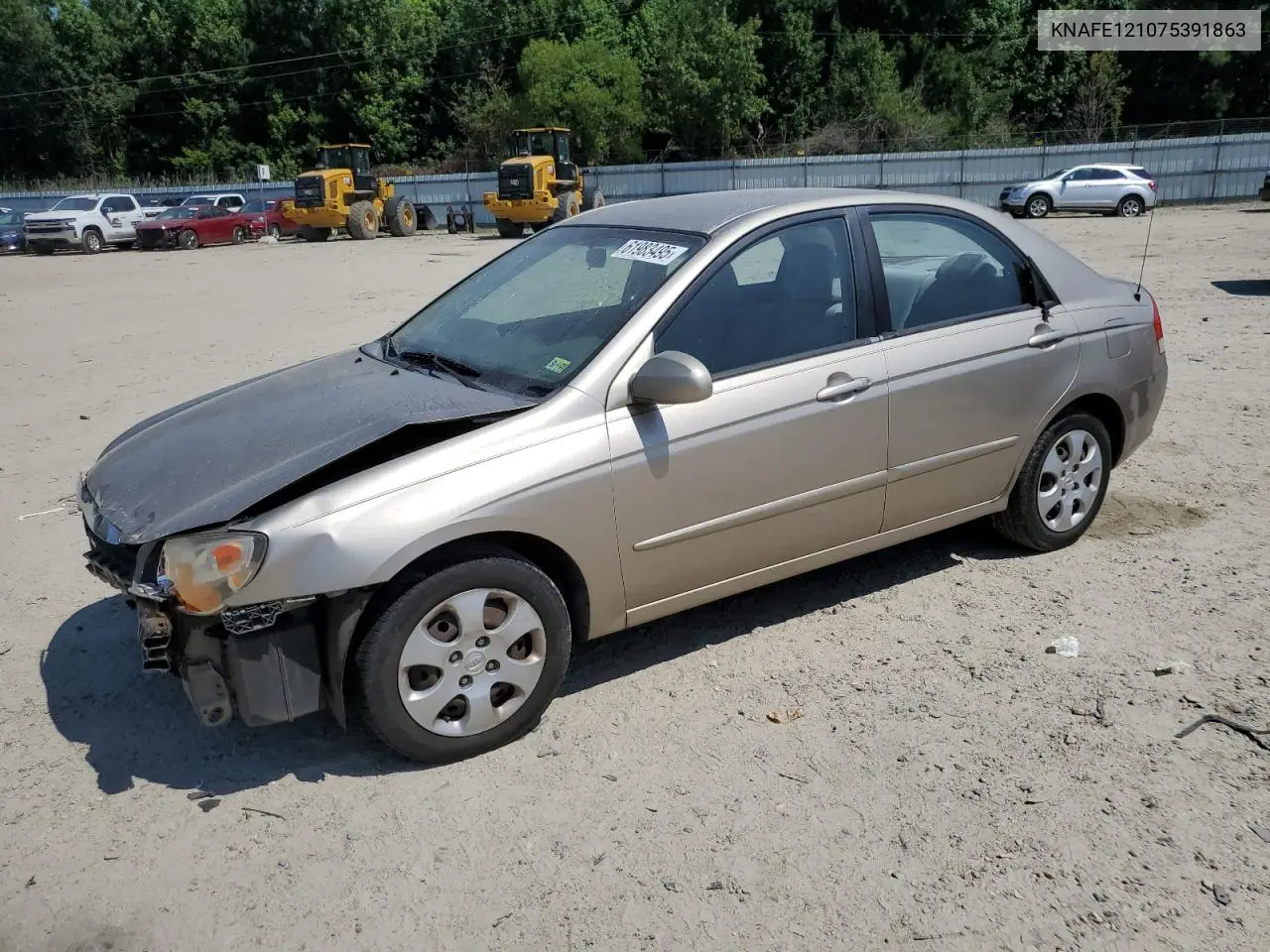 2007 Kia Spectra Ex VIN: KNAFE121075391863 Lot: 61983495