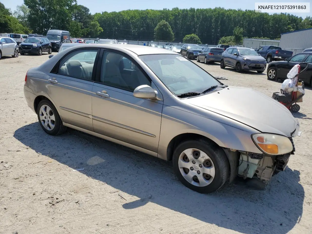 2007 Kia Spectra Ex VIN: KNAFE121075391863 Lot: 61983495