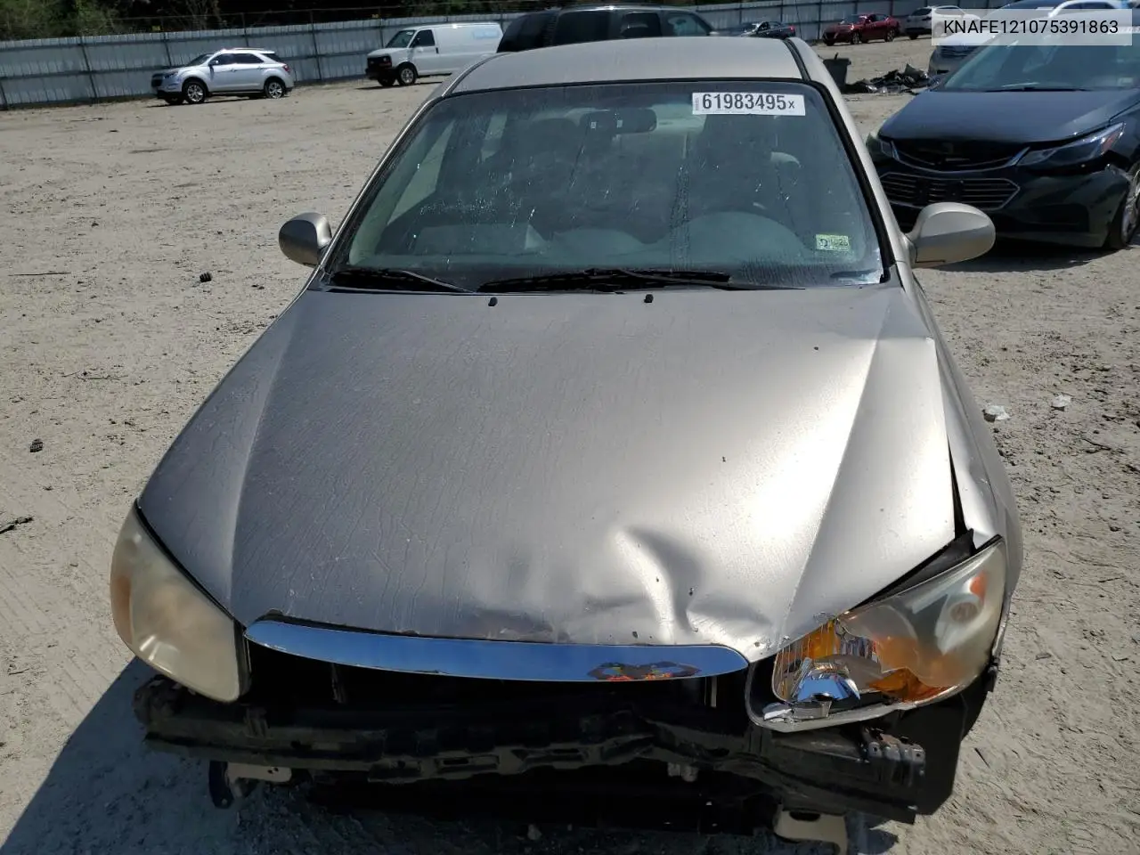 2007 Kia Spectra Ex VIN: KNAFE121075391863 Lot: 61983495
