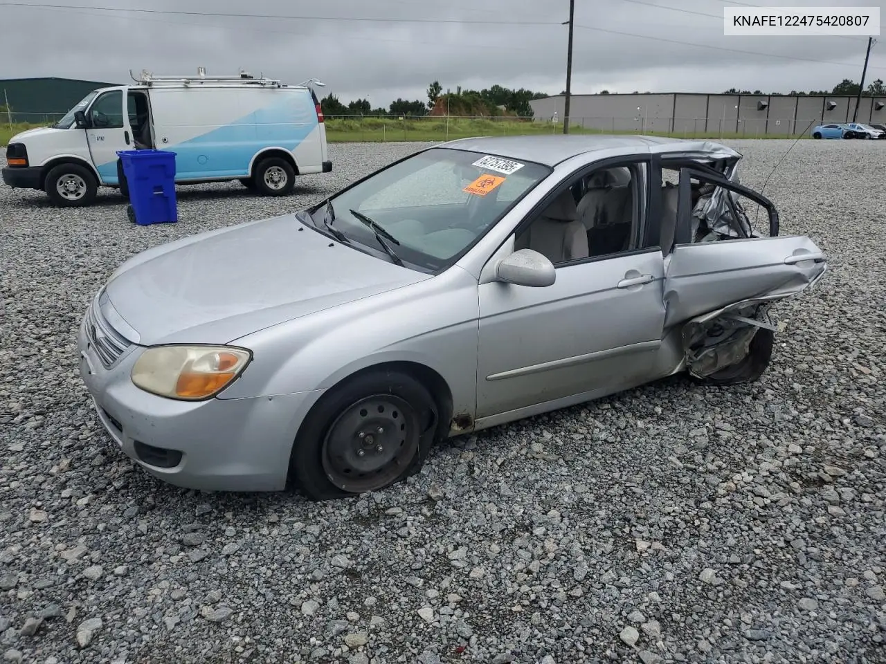 2007 Kia Spectra Ex VIN: KNAFE122475420807 Lot: 62757395