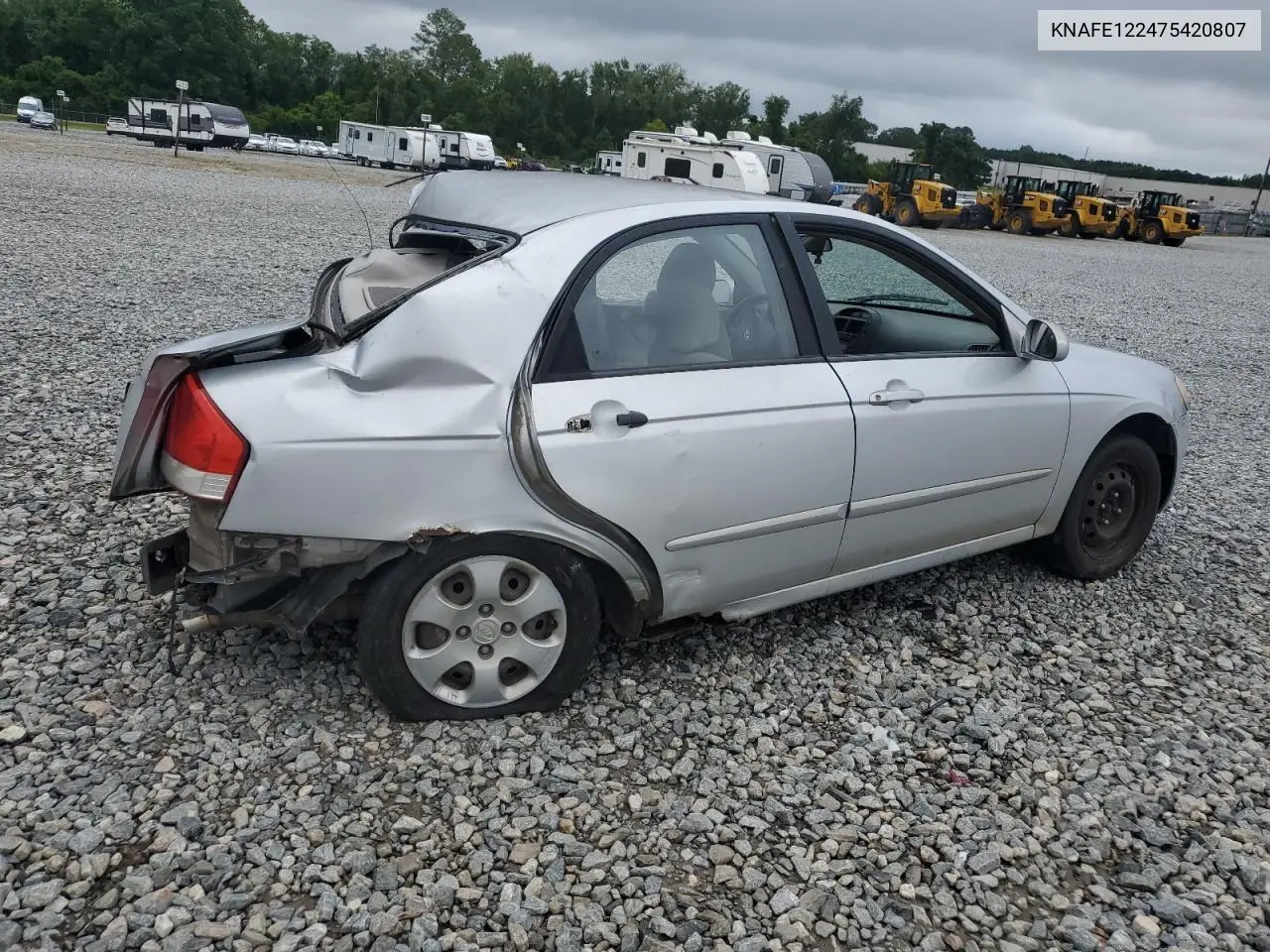 2007 Kia Spectra Ex VIN: KNAFE122475420807 Lot: 62757395