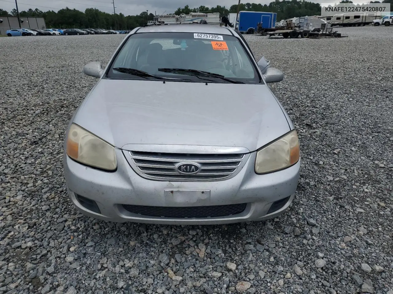 2007 Kia Spectra Ex VIN: KNAFE122475420807 Lot: 62757395