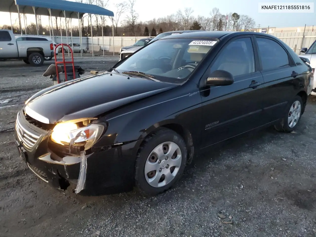 2008 Kia Spectra Ex VIN: KNAFE121185551816 Lot: 42324005