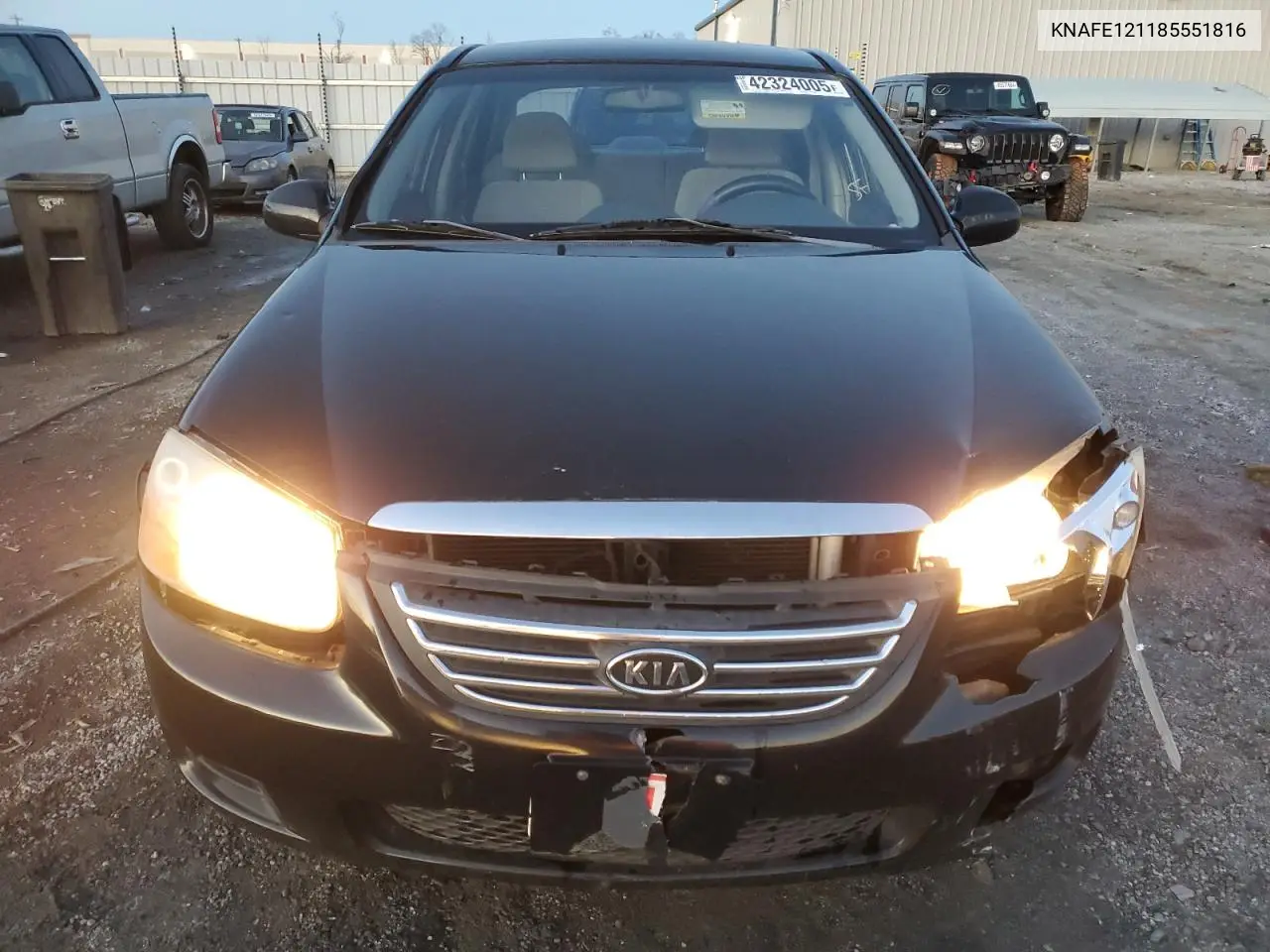2008 Kia Spectra Ex VIN: KNAFE121185551816 Lot: 42324005