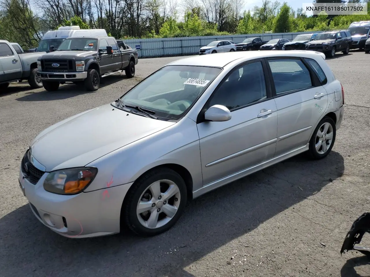 2008 Kia Spectra5 5 Sx VIN: KNAFE161185017502 Lot: 55814855