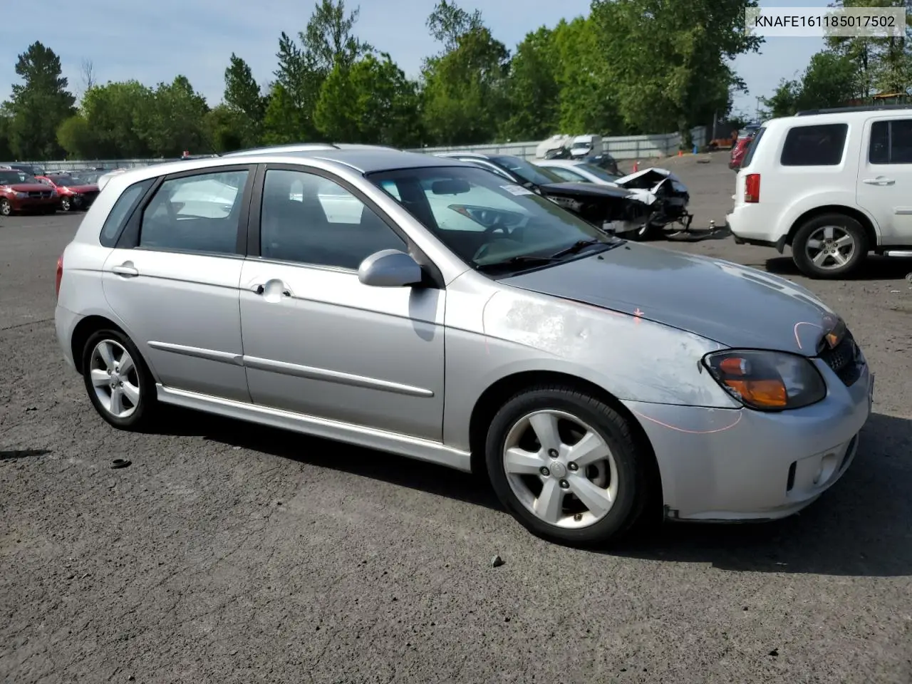 2008 Kia Spectra5 5 Sx VIN: KNAFE161185017502 Lot: 55814855