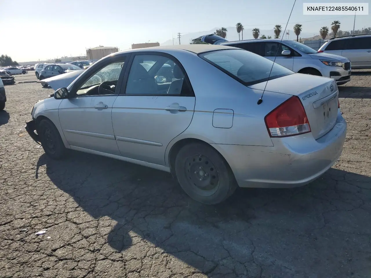 2008 Kia Spectra Ex VIN: KNAFE122485540611 Lot: 56258515