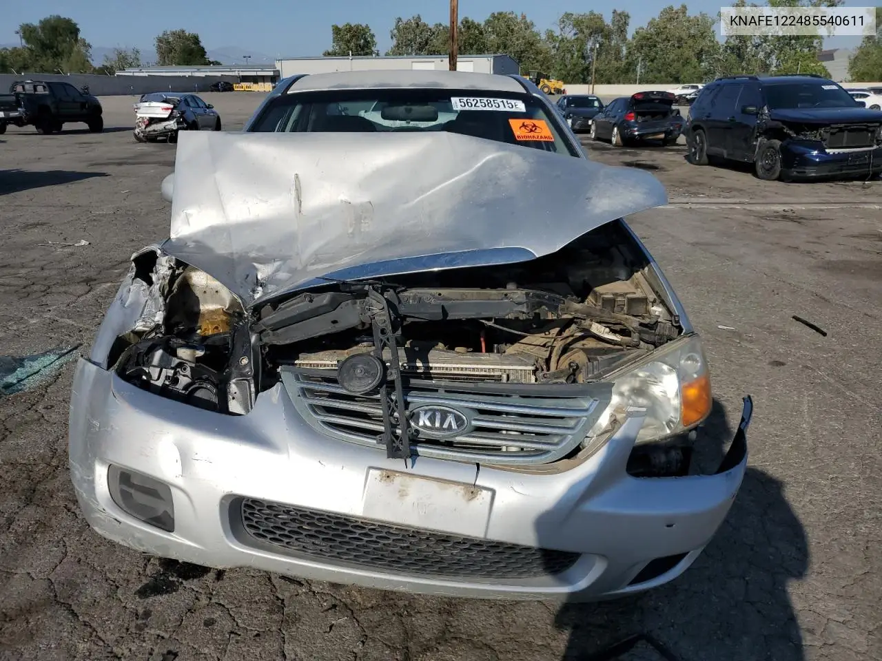 2008 Kia Spectra Ex VIN: KNAFE122485540611 Lot: 56258515