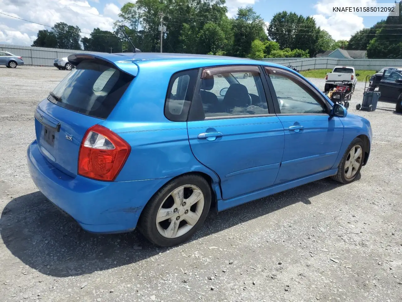 2008 Kia Spectra5 5 Sx VIN: KNAFE161585012092 Lot: 56861125