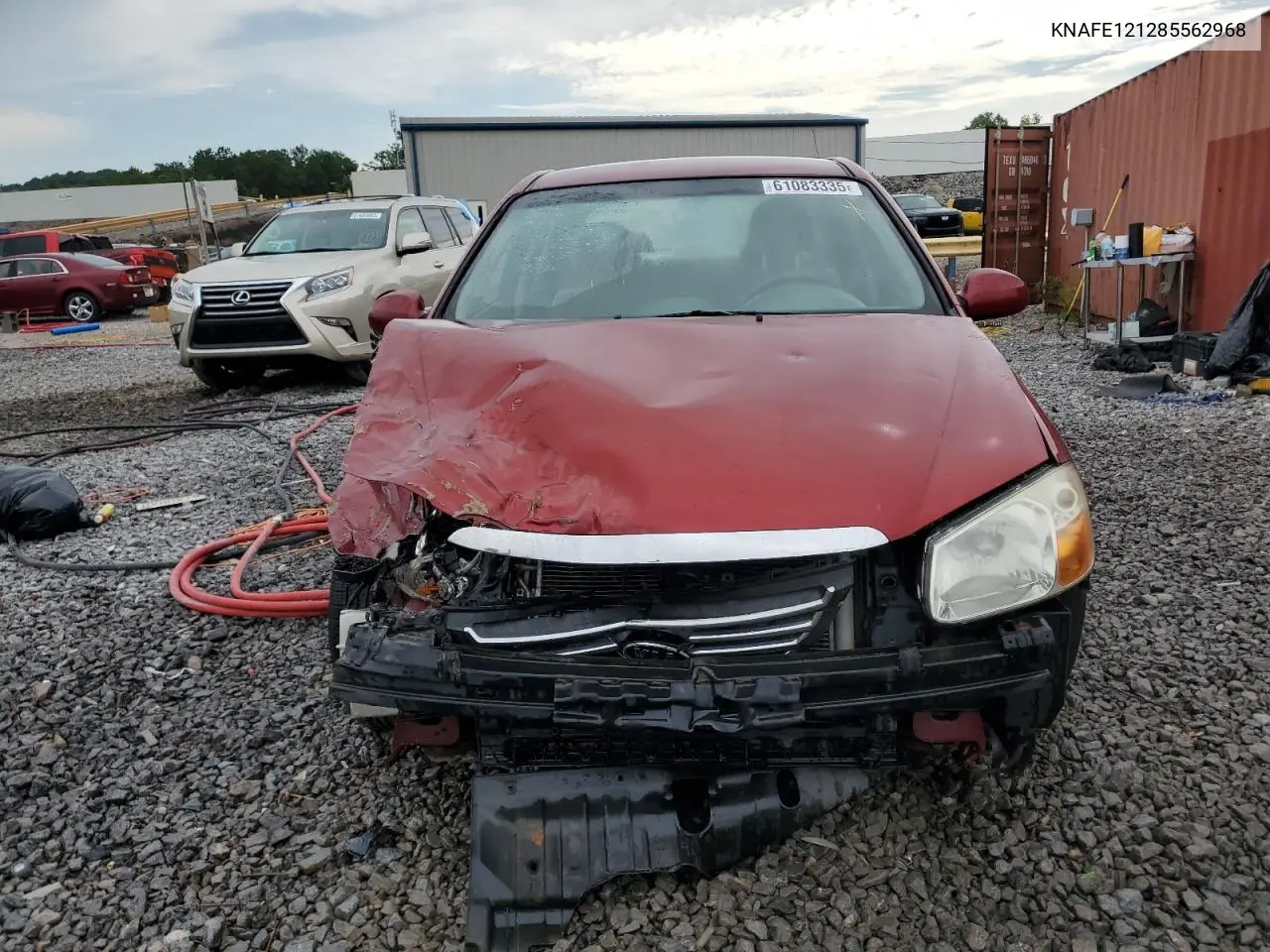 2008 Kia Spectra Ex VIN: KNAFE121285562968 Lot: 61083335