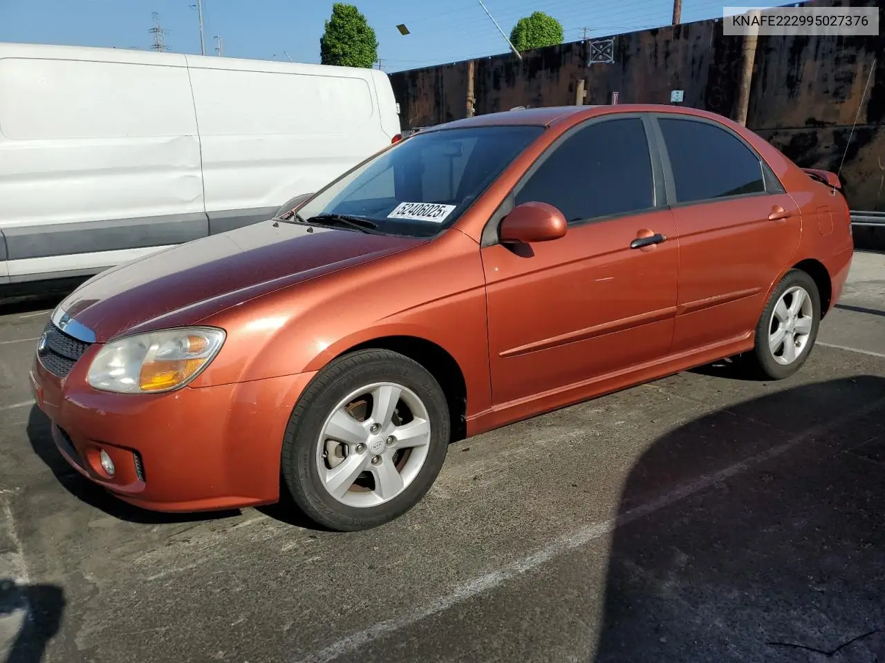 2009 Kia Spectra Ex VIN: KNAFE222995027376 Lot: 52406025