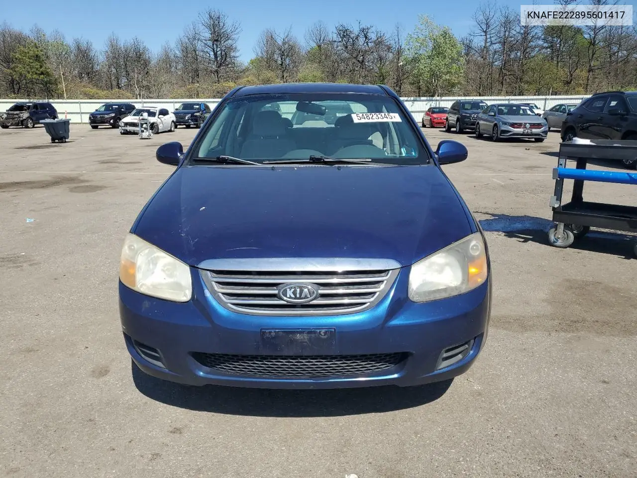 2009 Kia Spectra Ex VIN: KNAFE222895601417 Lot: 54823345