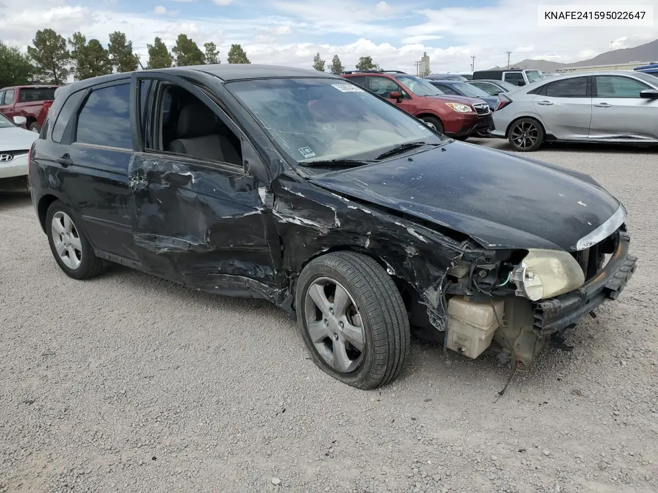 2009 Kia Spectra Sx VIN: KNAFE241595022647 Lot: 55653485