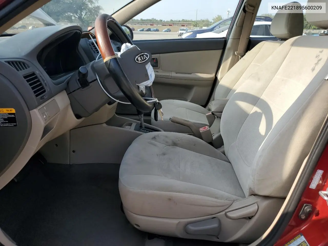 2009 Kia Spectra Ex VIN: KNAFE221895600209 Lot: 56320565