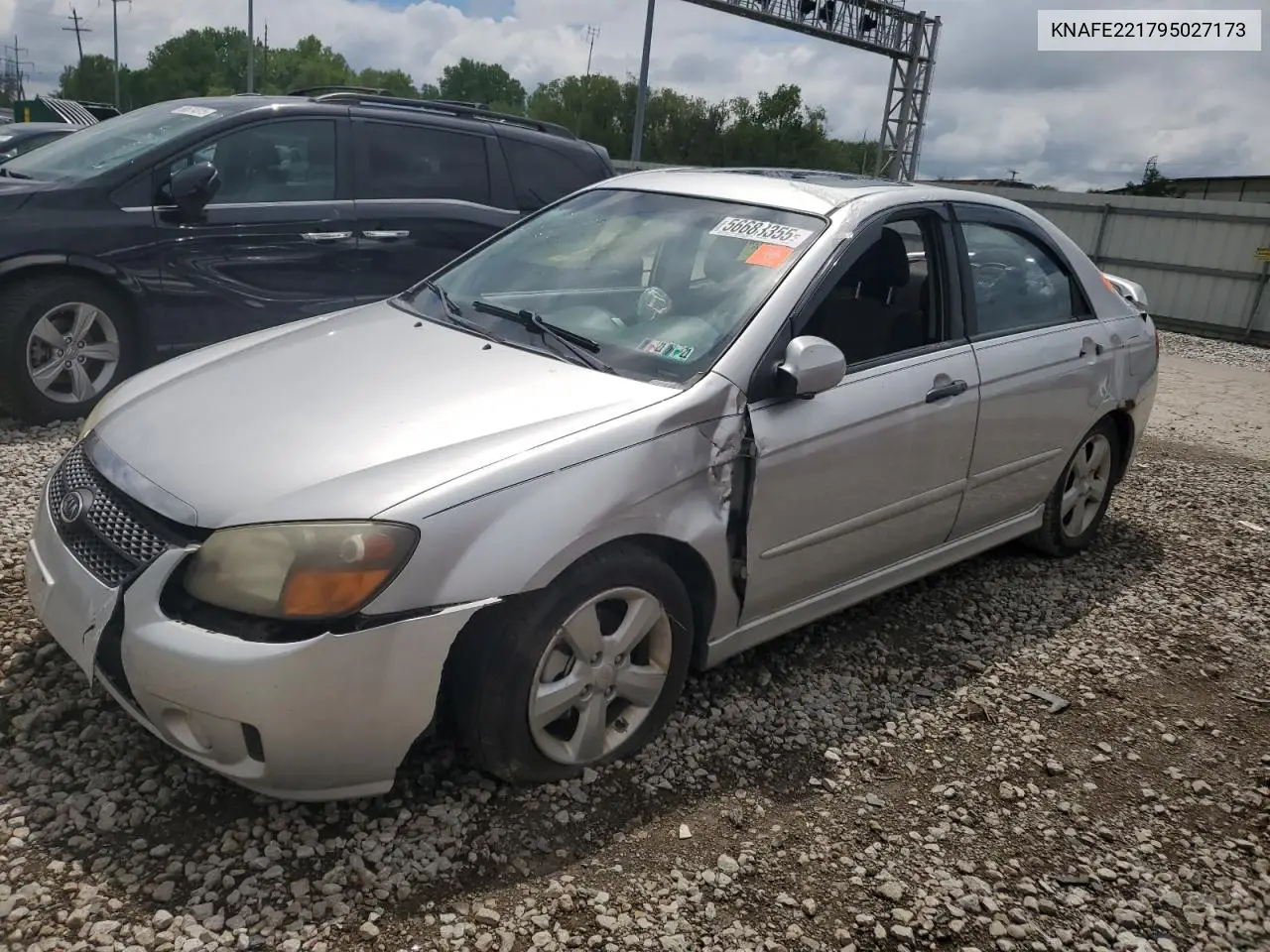 2009 Kia Spectra Ex VIN: KNAFE221795027173 Lot: 56683355