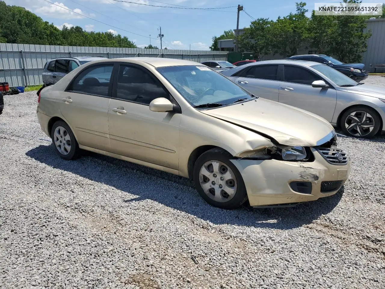 2009 Kia Spectra Ex VIN: KNAFE221595651392 Lot: 63192575