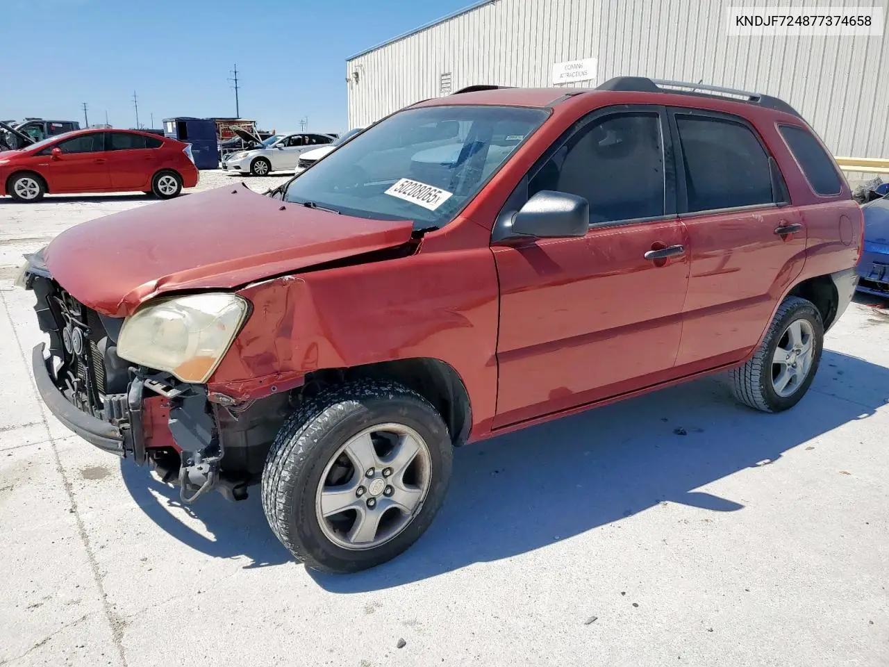 2007 Kia Sportage Lx VIN: KNDJF724877374658 Lot: 50208065