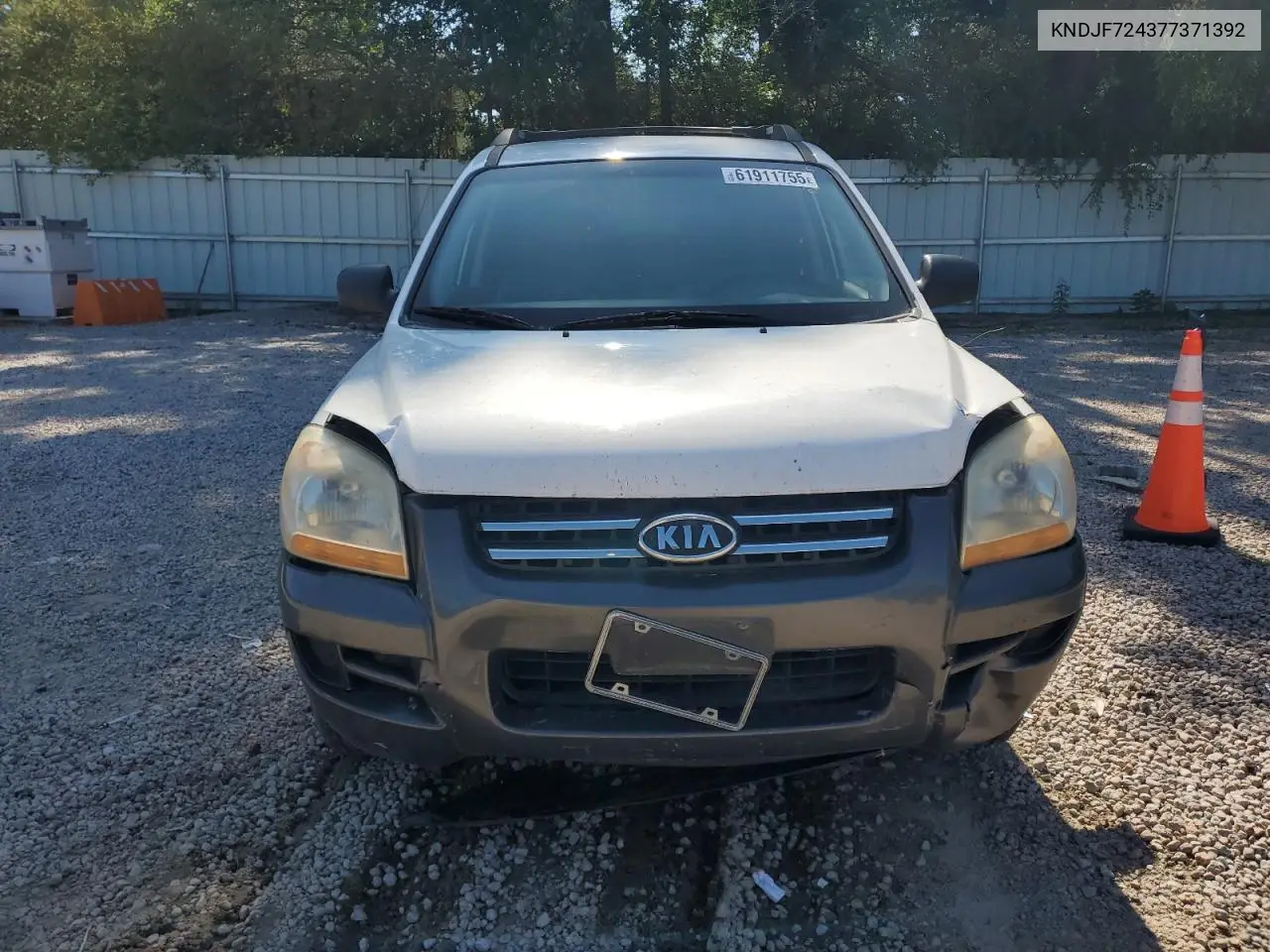 2007 Kia Sportage Lx VIN: KNDJF724377371392 Lot: 61911755