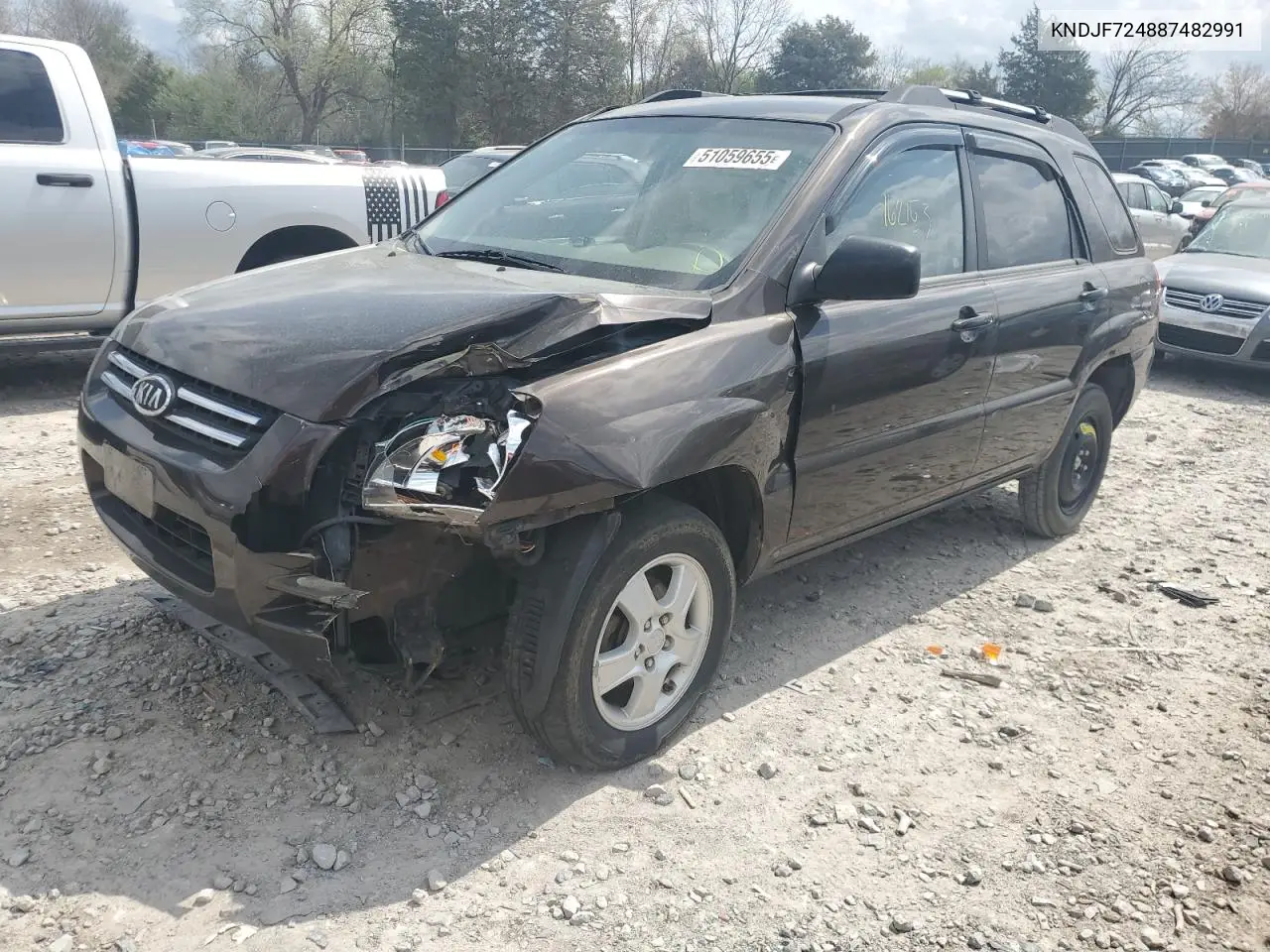 2008 Kia Sportage Lx VIN: KNDJF724887482991 Lot: 51059655