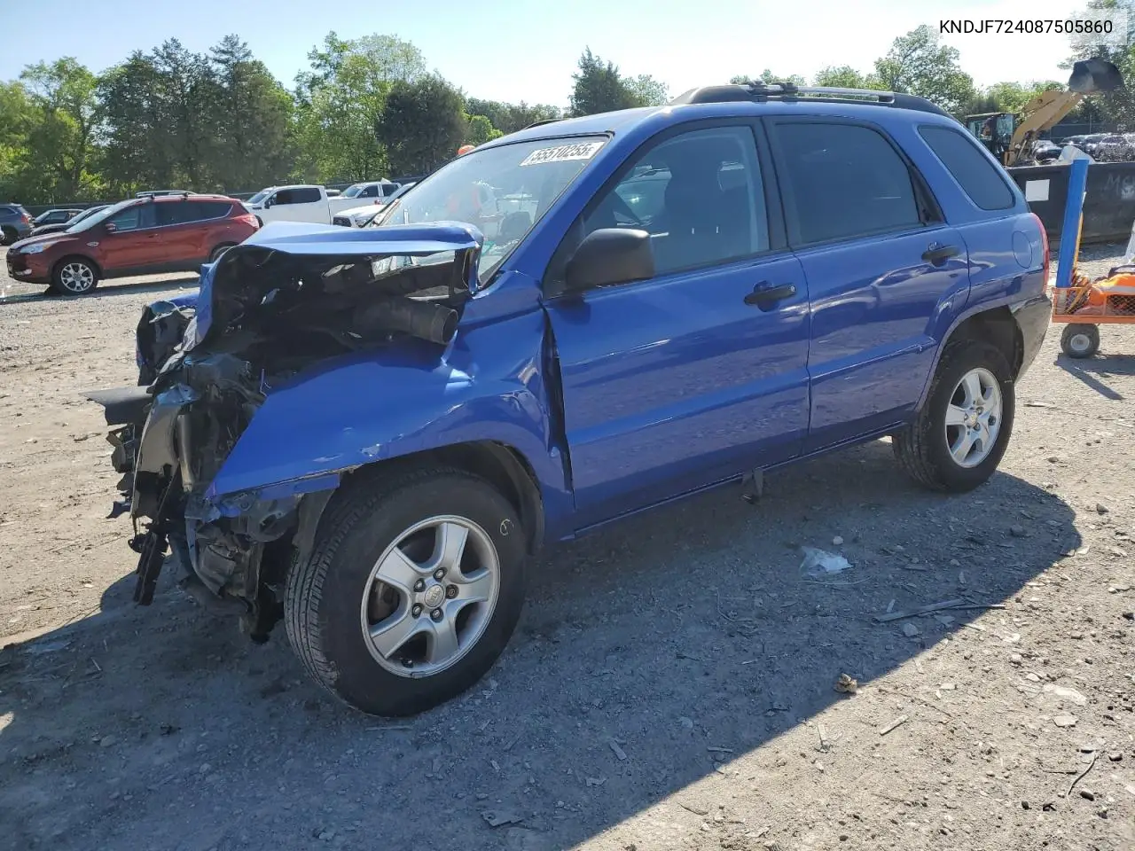 2008 Kia Sportage Lx VIN: KNDJF724087505860 Lot: 55510255