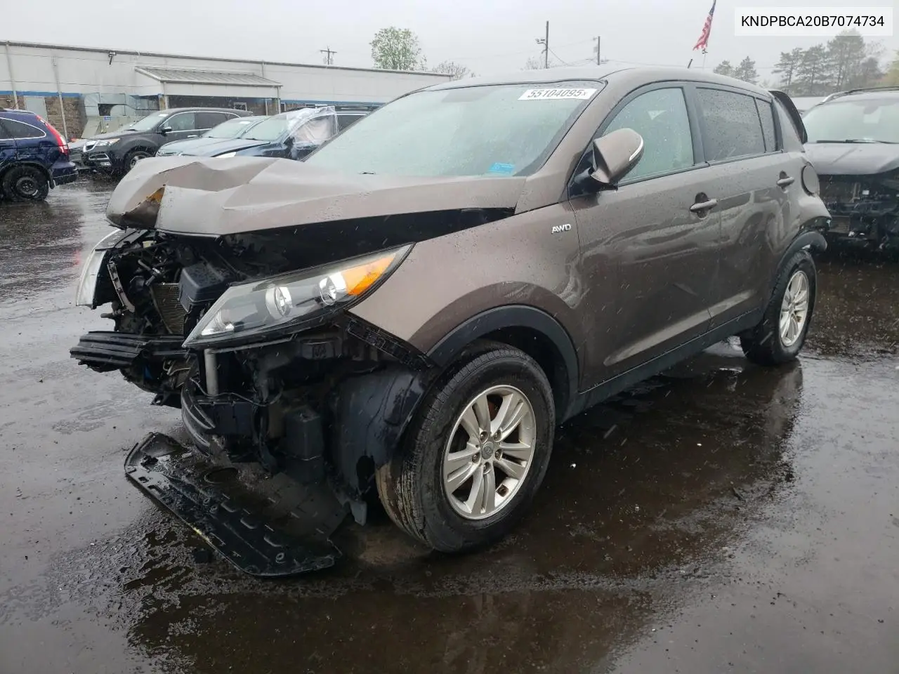 2011 Kia Sportage Lx VIN: KNDPBCA20B7074734 Lot: 55104095