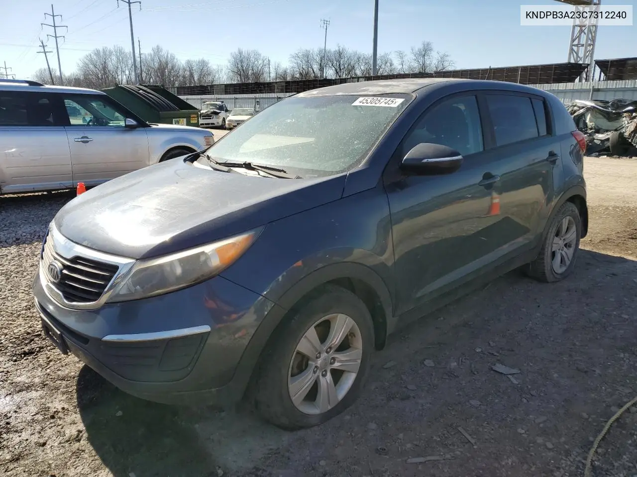 2012 Kia Sportage Base VIN: KNDPB3A23C7312240 Lot: 45305745