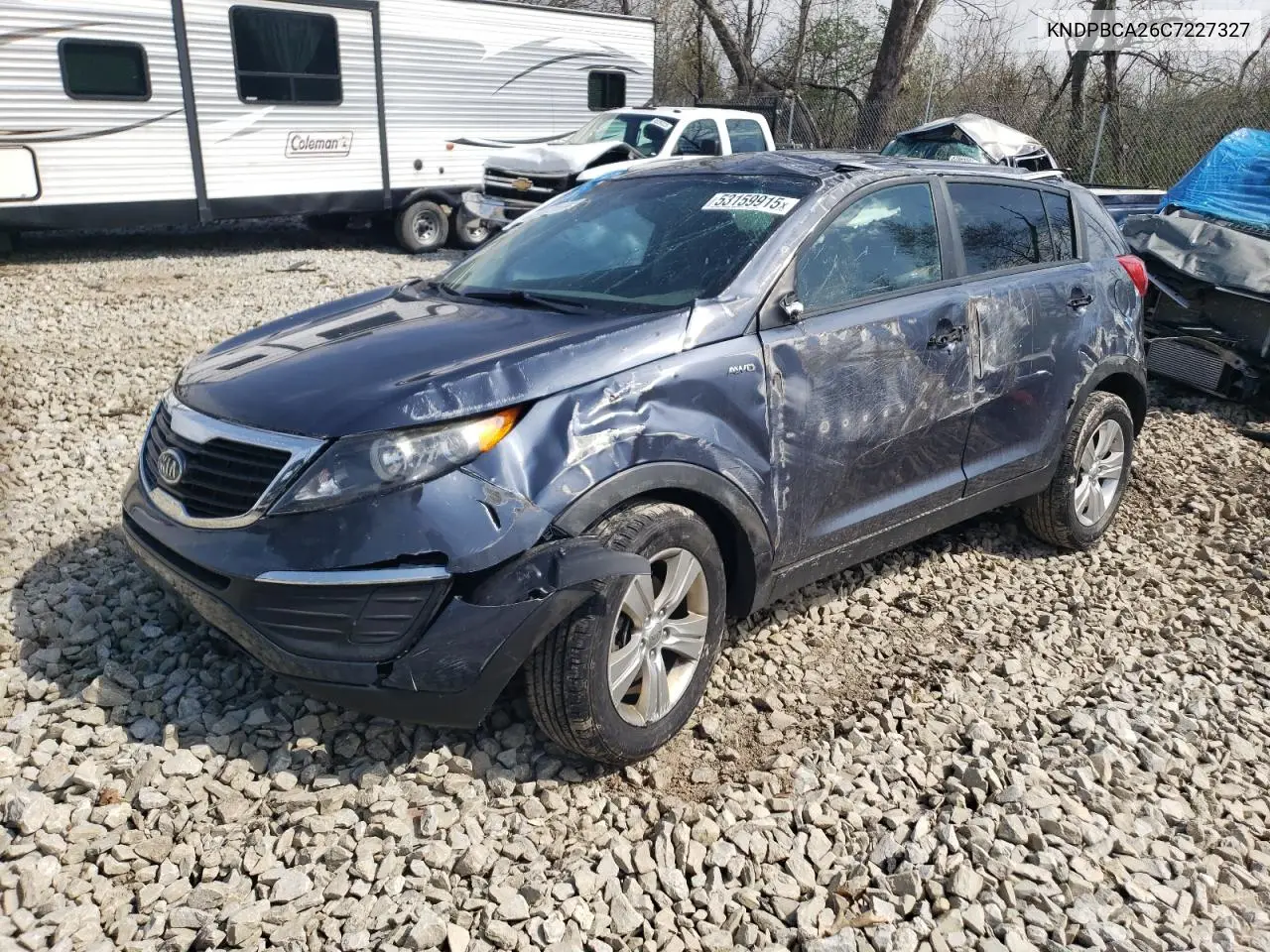 2012 Kia Sportage Lx VIN: KNDPBCA26C7227327 Lot: 53159915