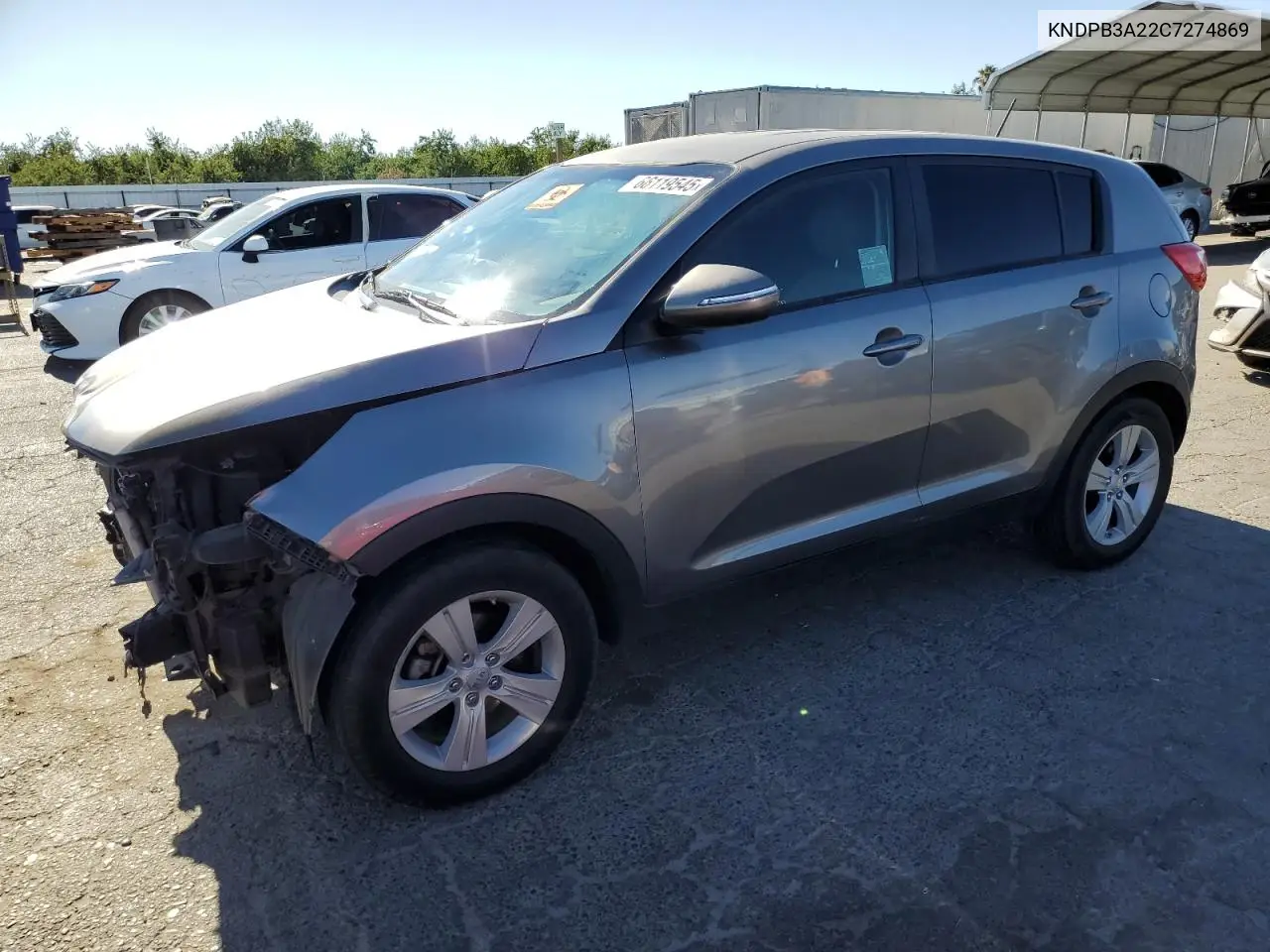 2012 Kia Sportage Base VIN: KNDPB3A22C7274869 Lot: 66119545