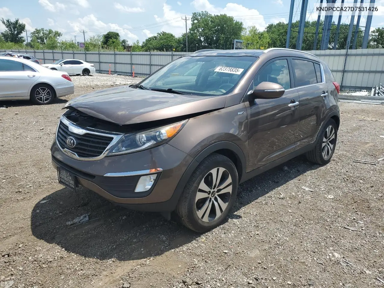 2013 Kia Sportage Ex VIN: KNDPCCA27D7531426 Lot: 62378835