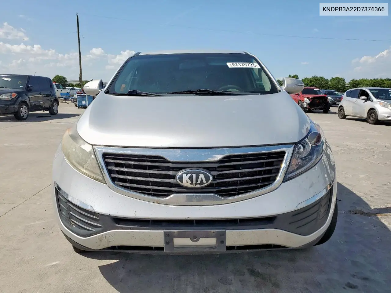 2013 Kia Sportage Base VIN: KNDPB3A22D7376366 Lot: 63139725