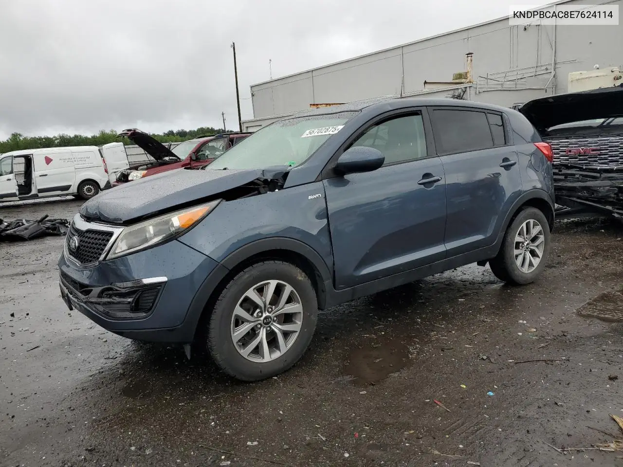 2014 Kia Sportage Lx VIN: KNDPBCAC8E7624114 Lot: 56702875
