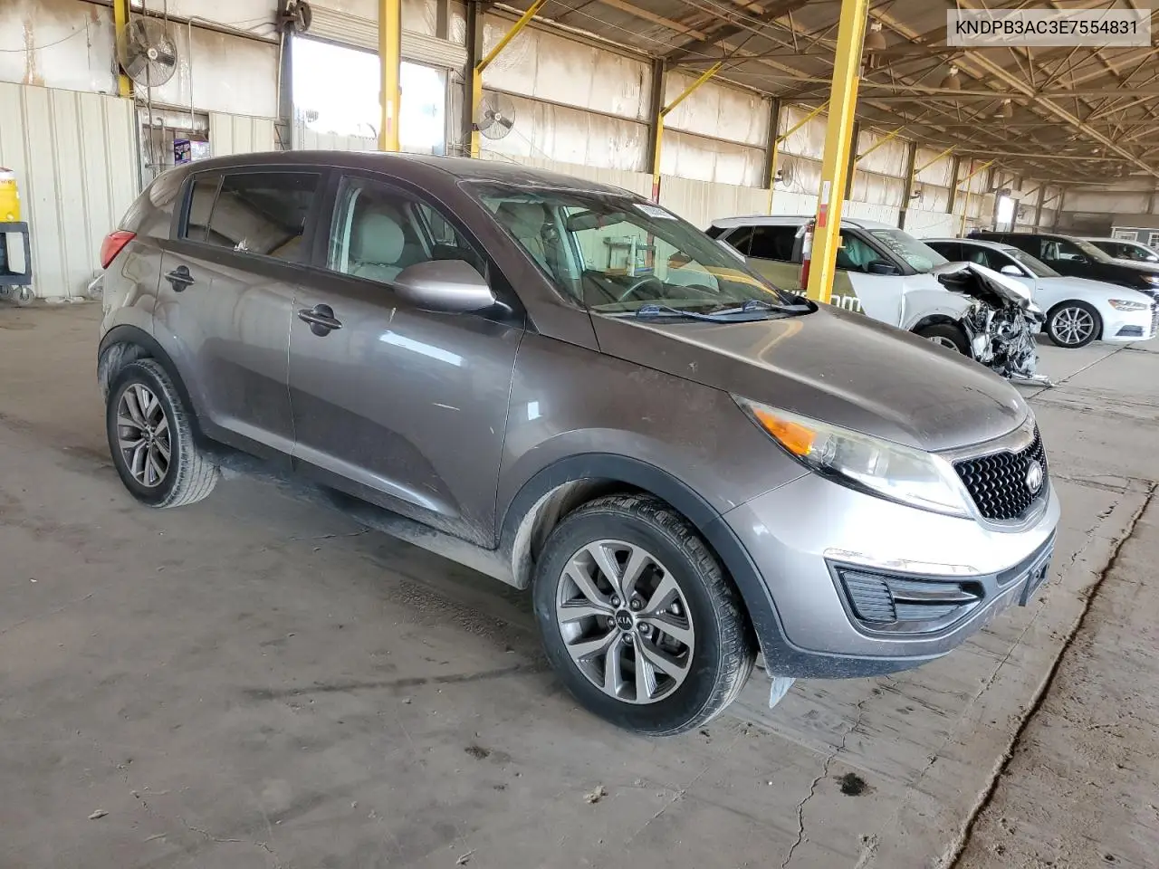 2014 Kia Sportage Base VIN: KNDPB3AC3E7554831 Lot: 62950915