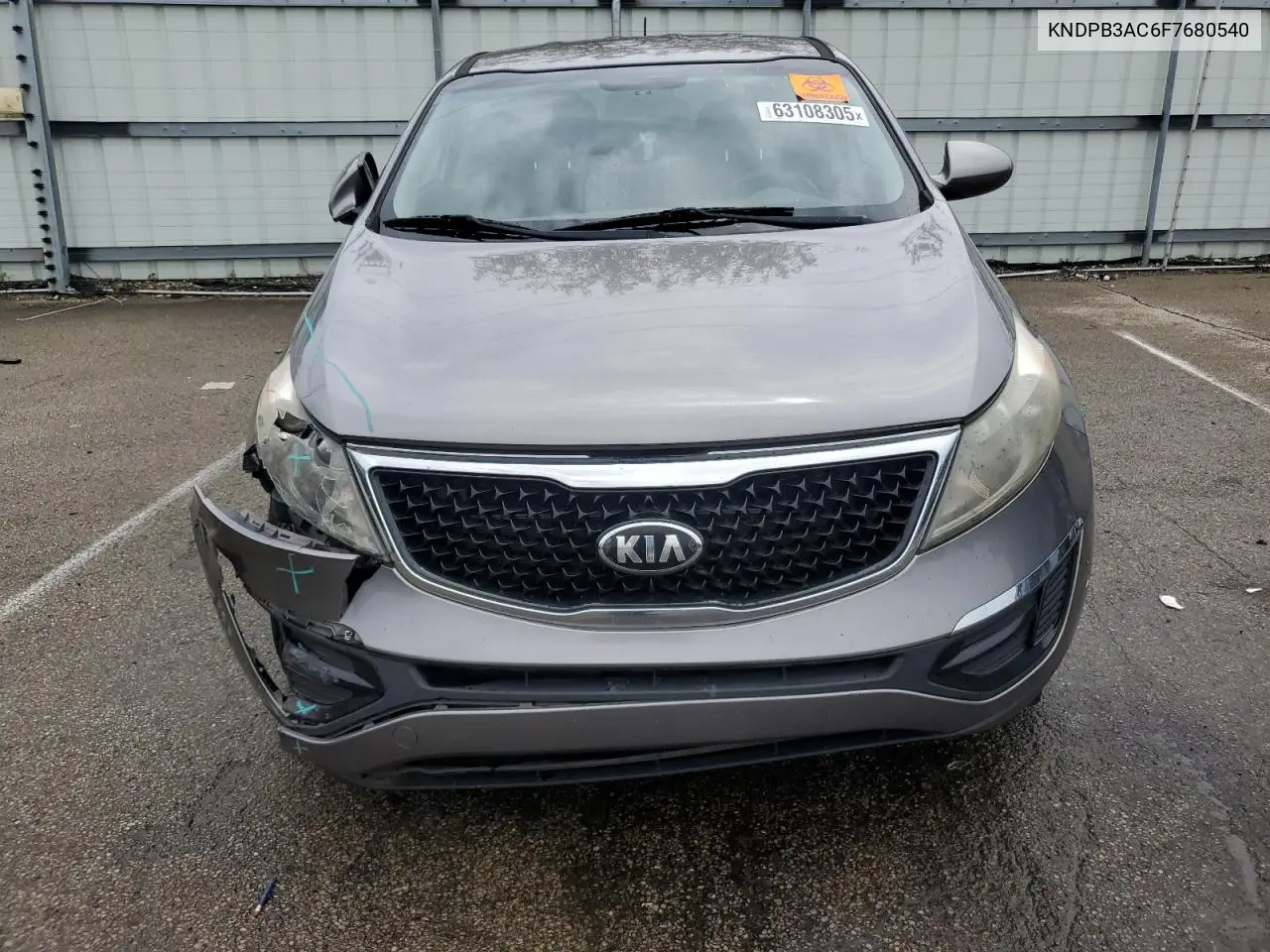 2015 Kia Sportage Lx VIN: KNDPB3AC6F7680540 Lot: 63108305