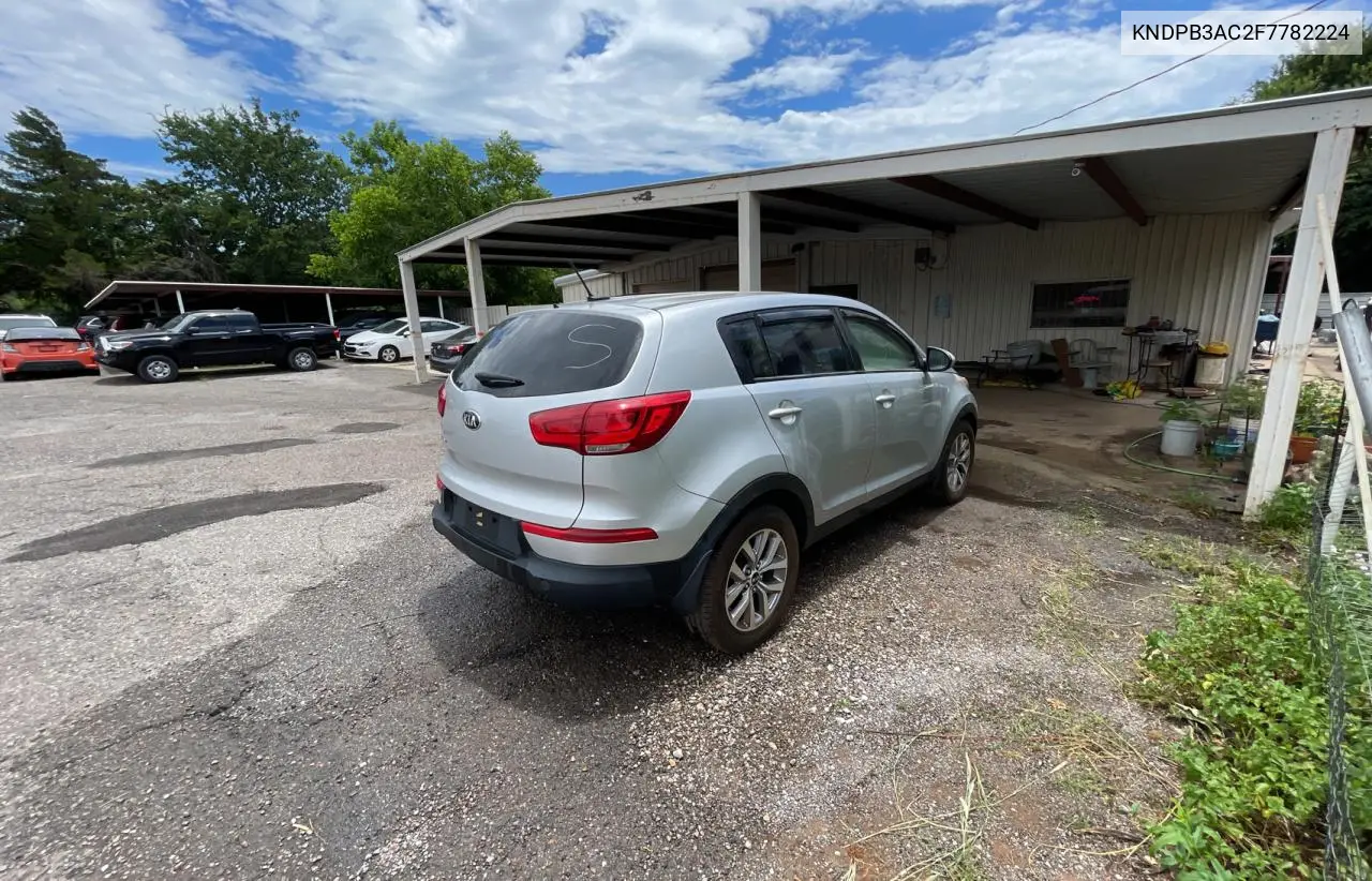2015 Kia Sportage Lx VIN: KNDPB3AC2F7782224 Lot: 63289435