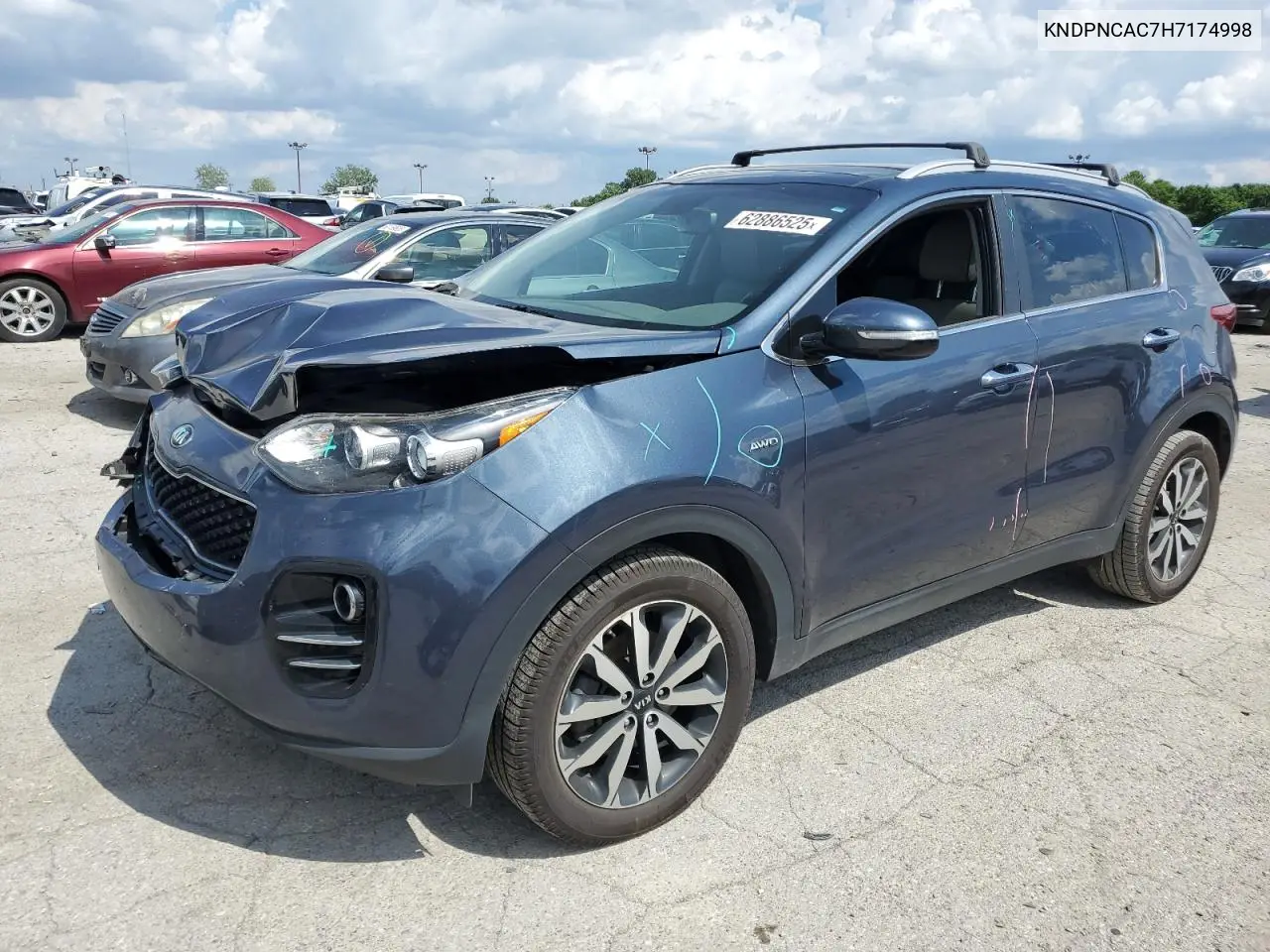 2017 Kia Sportage Ex VIN: KNDPNCAC7H7174998 Lot: 62886525