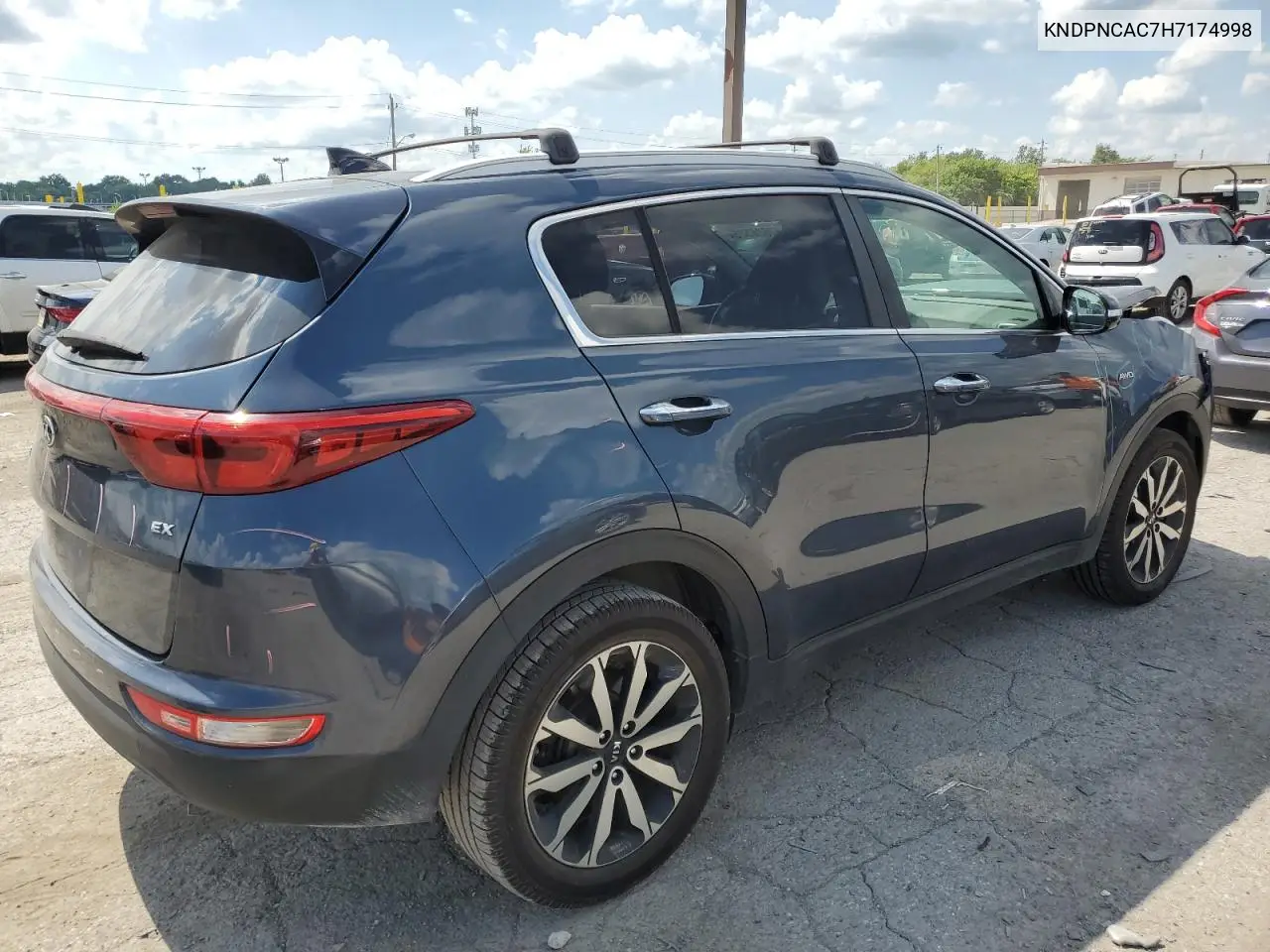 2017 Kia Sportage Ex VIN: KNDPNCAC7H7174998 Lot: 62886525