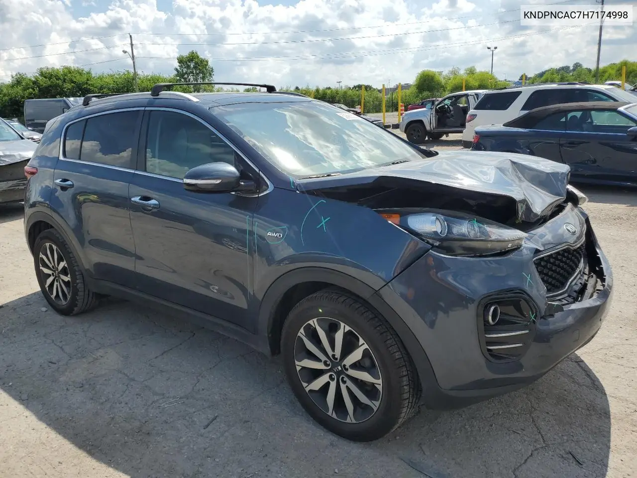 2017 Kia Sportage Ex VIN: KNDPNCAC7H7174998 Lot: 62886525