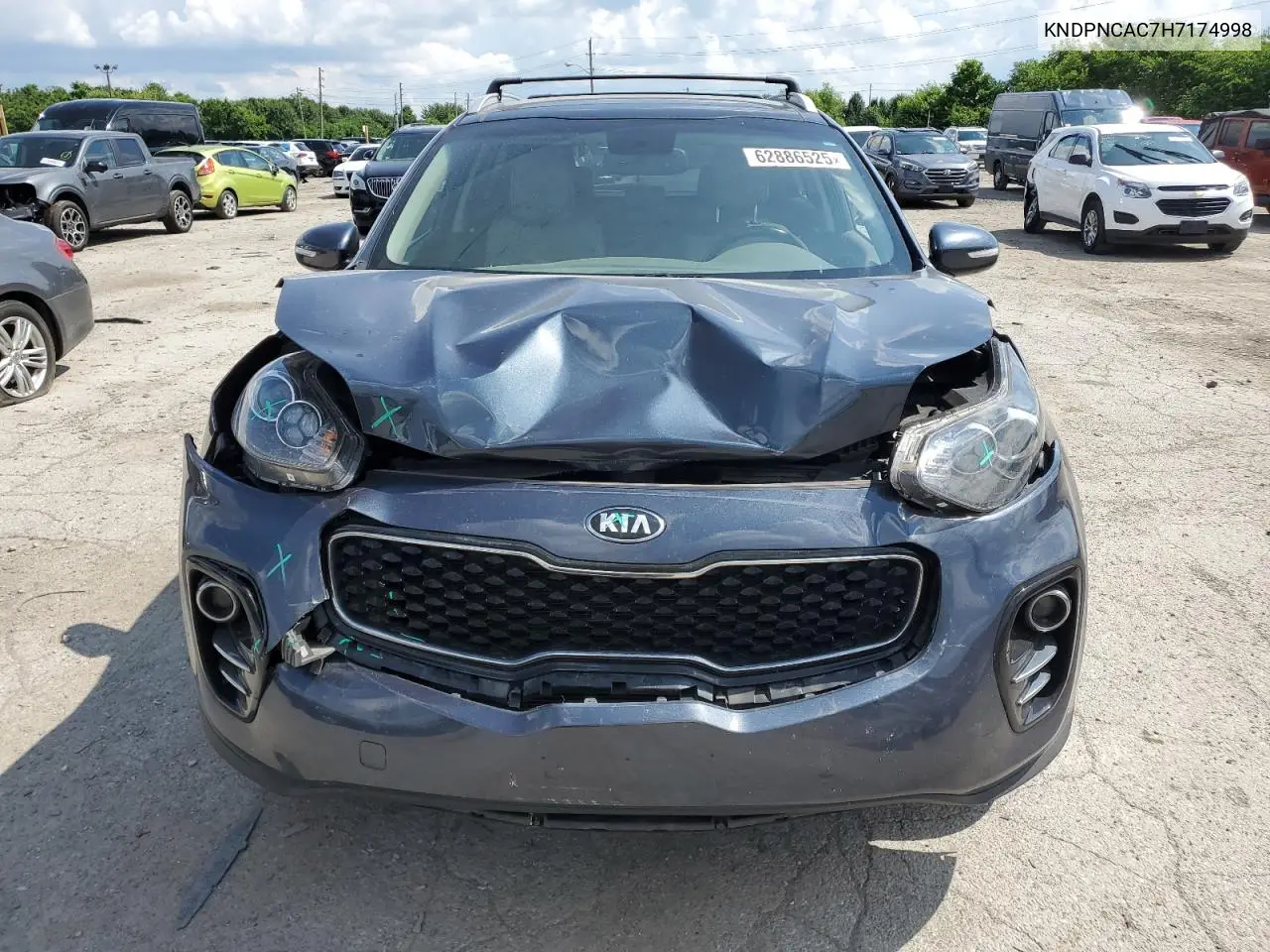 2017 Kia Sportage Ex VIN: KNDPNCAC7H7174998 Lot: 62886525