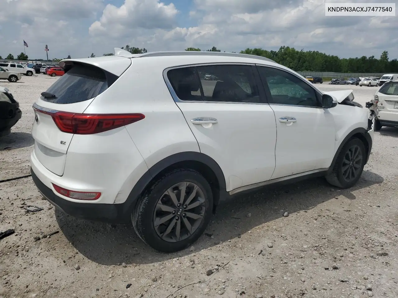 2018 Kia Sportage Ex VIN: KNDPN3ACXJ7477540 Lot: 62860005
