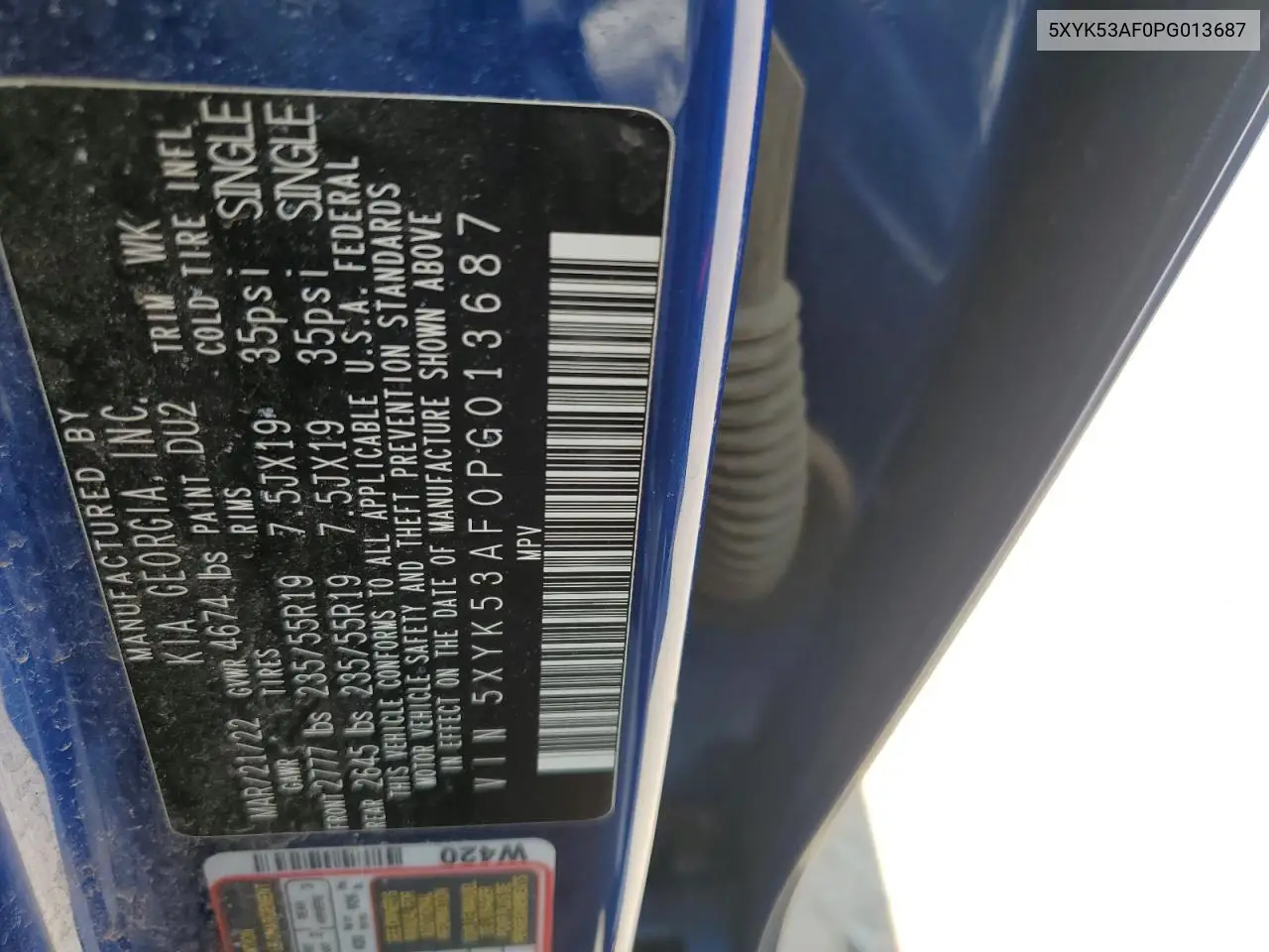 2023 Kia Sportage Sx Prestige VIN: 5XYK53AF0PG013687 Lot: 59843995
