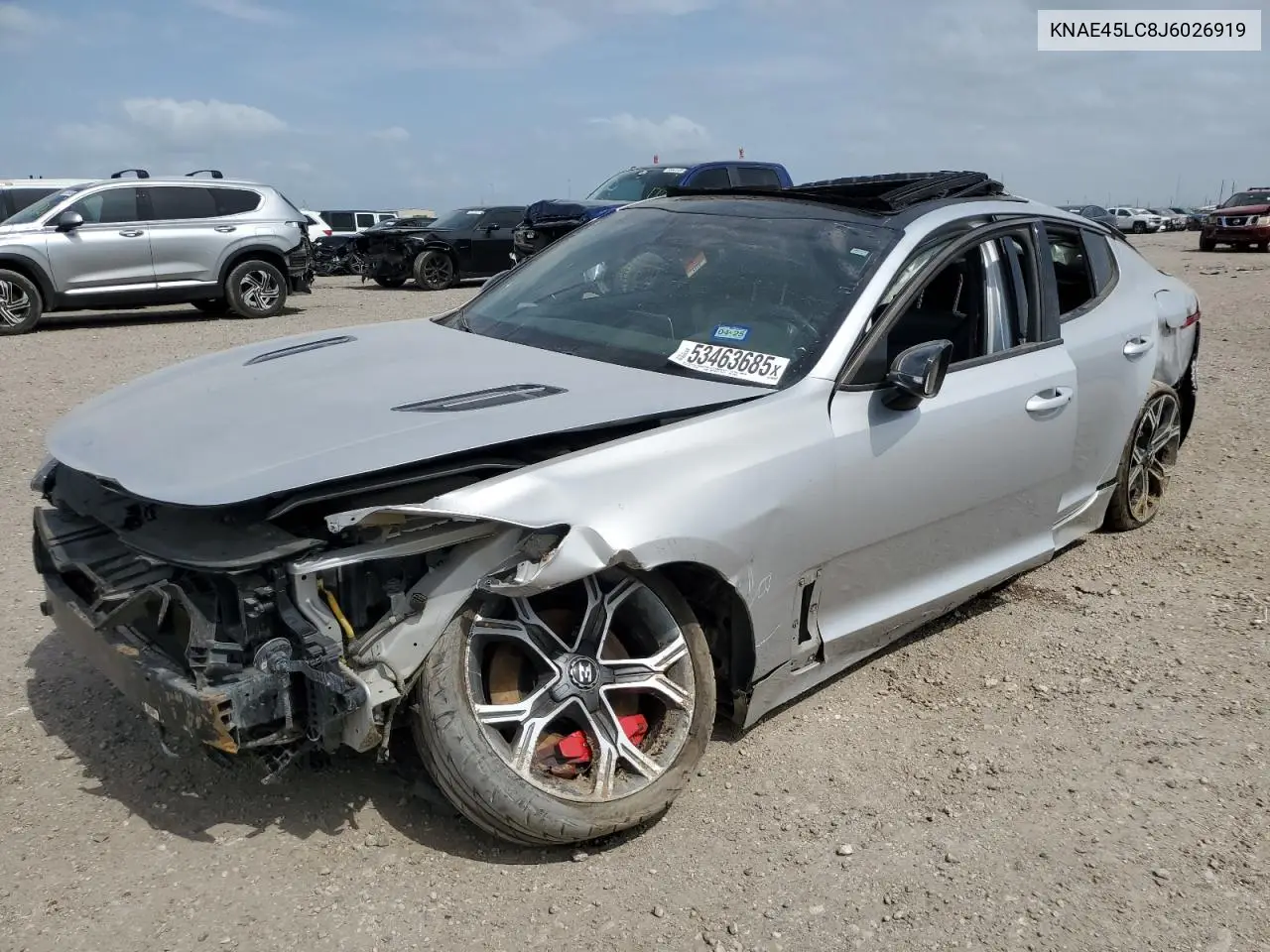 2018 Kia Stinger Gt1 VIN: KNAE45LC8J6026919 Lot: 53463685