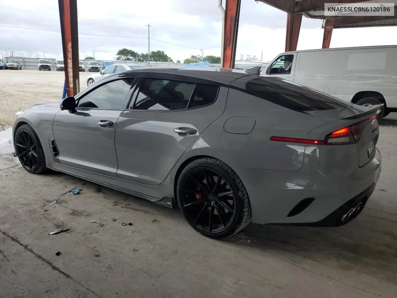 2022 Kia Stinger Gt2 VIN: KNAE55LC8N6120186 Lot: 56552205