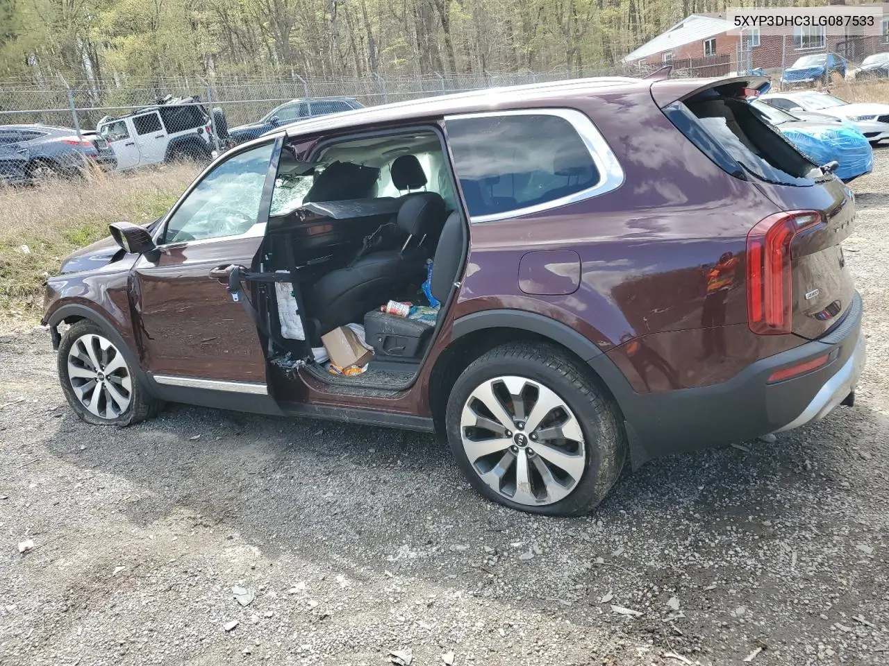 2020 Kia Telluride Ex VIN: 5XYP3DHC3LG087533 Lot: 52925705