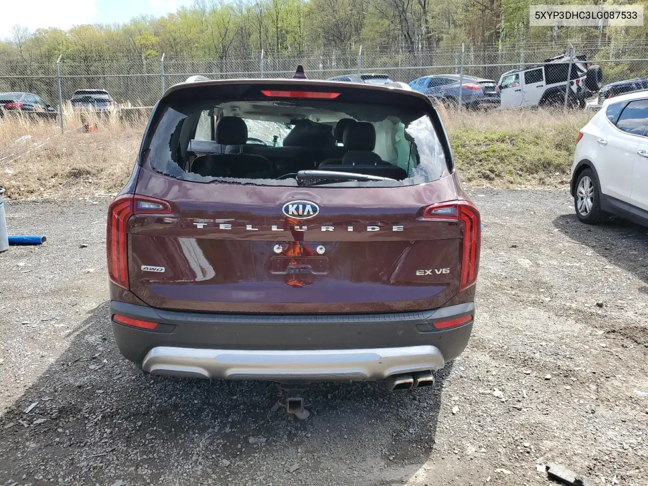 2020 Kia Telluride Ex VIN: 5XYP3DHC3LG087533 Lot: 52925705