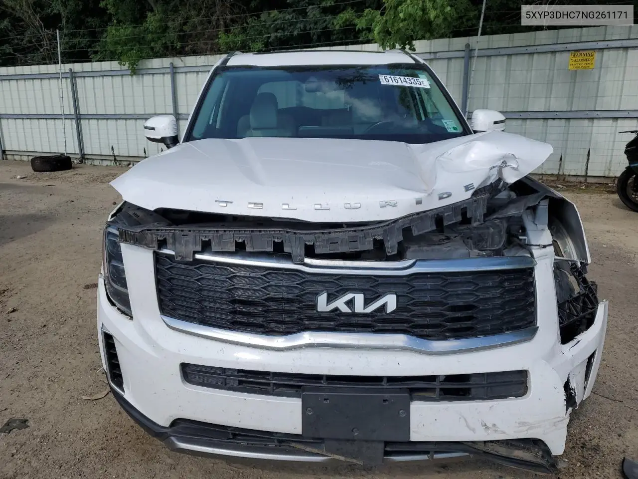 2022 Kia Telluride Ex VIN: 5XYP3DHC7NG261171 Lot: 61614335