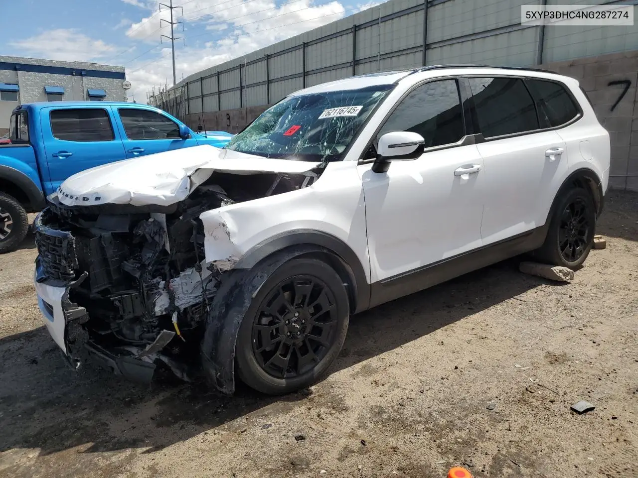 2022 Kia Telluride Ex VIN: 5XYP3DHC4NG287274 Lot: 62116745