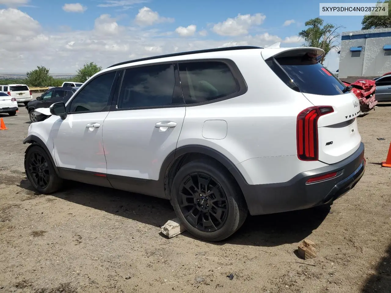 2022 Kia Telluride Ex VIN: 5XYP3DHC4NG287274 Lot: 62116745